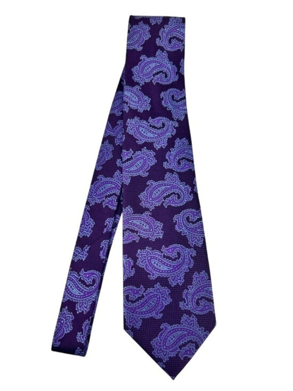CM Gold Series Paisley Purple Men's Tie 100% Silk Business Casual Formal